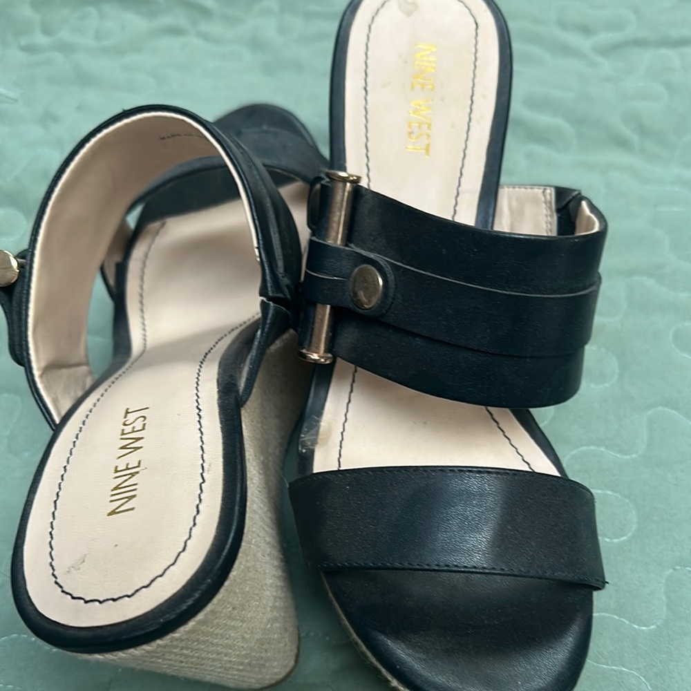 Nine West Black Wedge Shoes Sleek Modern Design